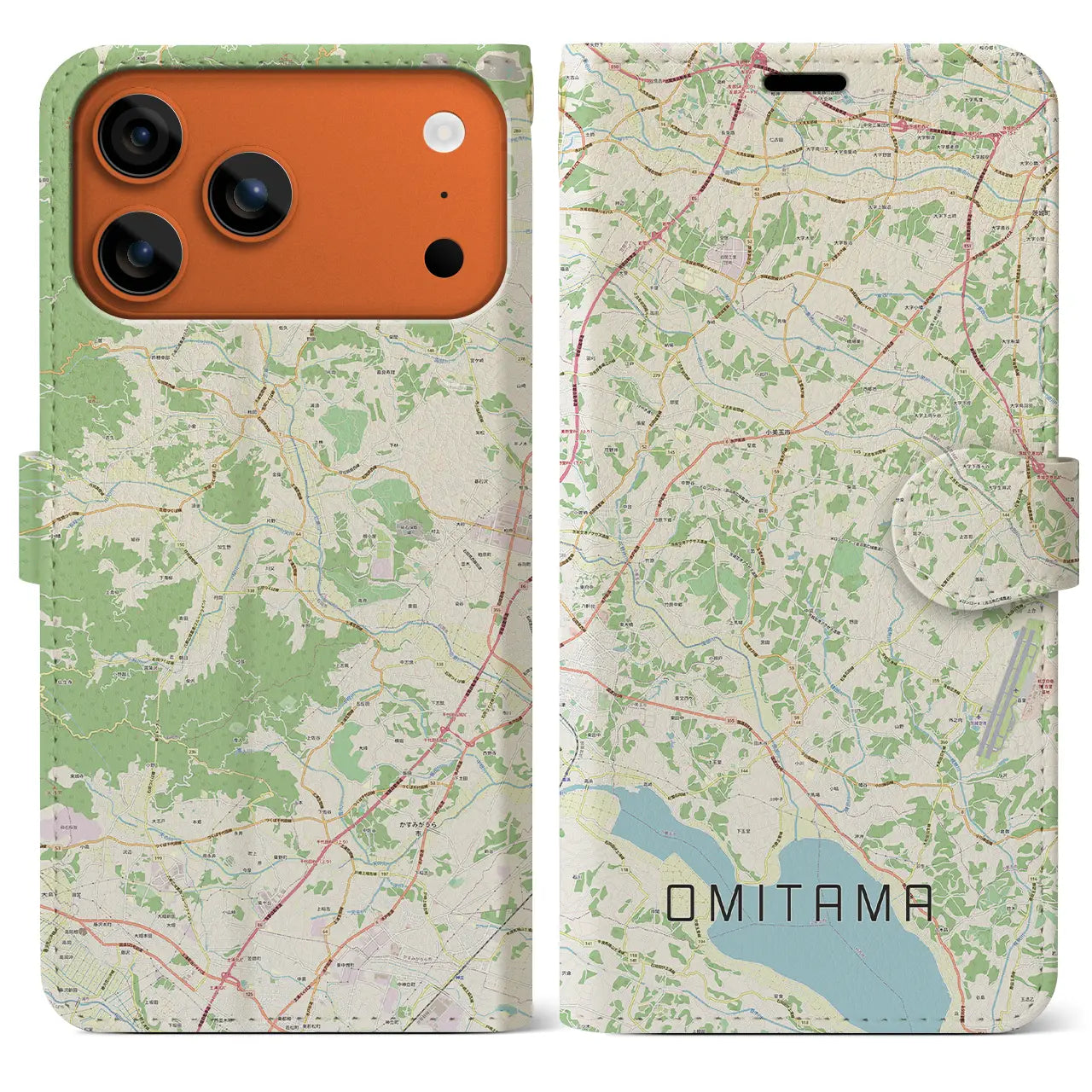 【小美玉(茨城県)】地図柄iPhoneケース(手帳タイプ)