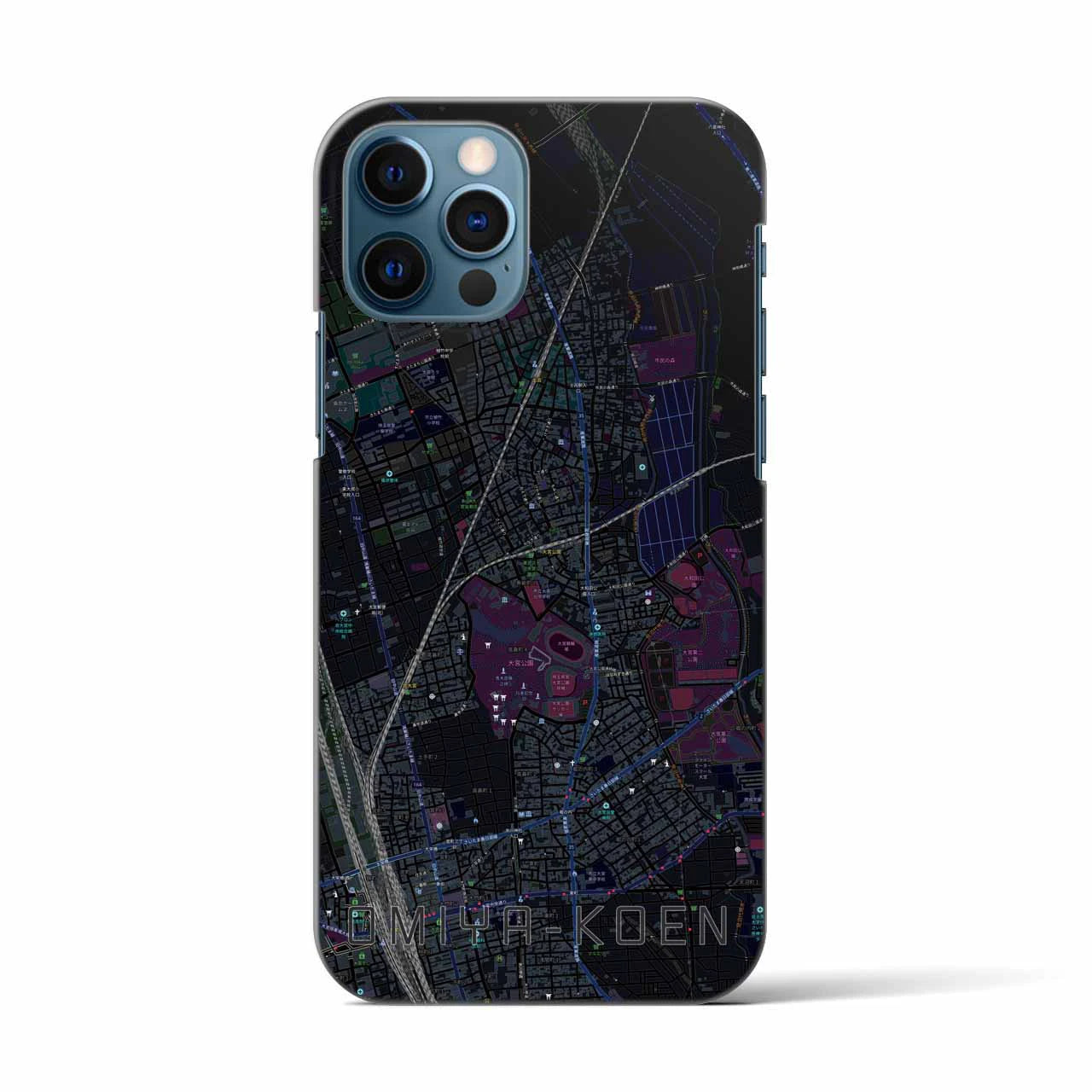 【大宮公園(埼玉県)】地図柄iPhoneケース(バックカバータイプ)