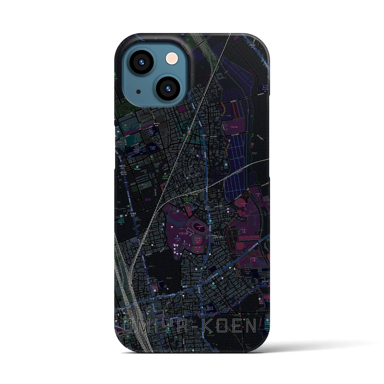 【大宮公園(埼玉県)】地図柄iPhoneケース(バックカバータイプ)