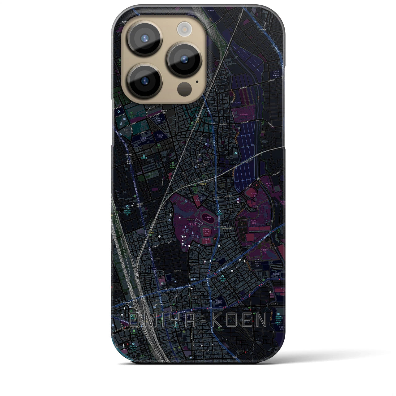 【大宮公園(埼玉県)】地図柄iPhoneケース(バックカバータイプ)