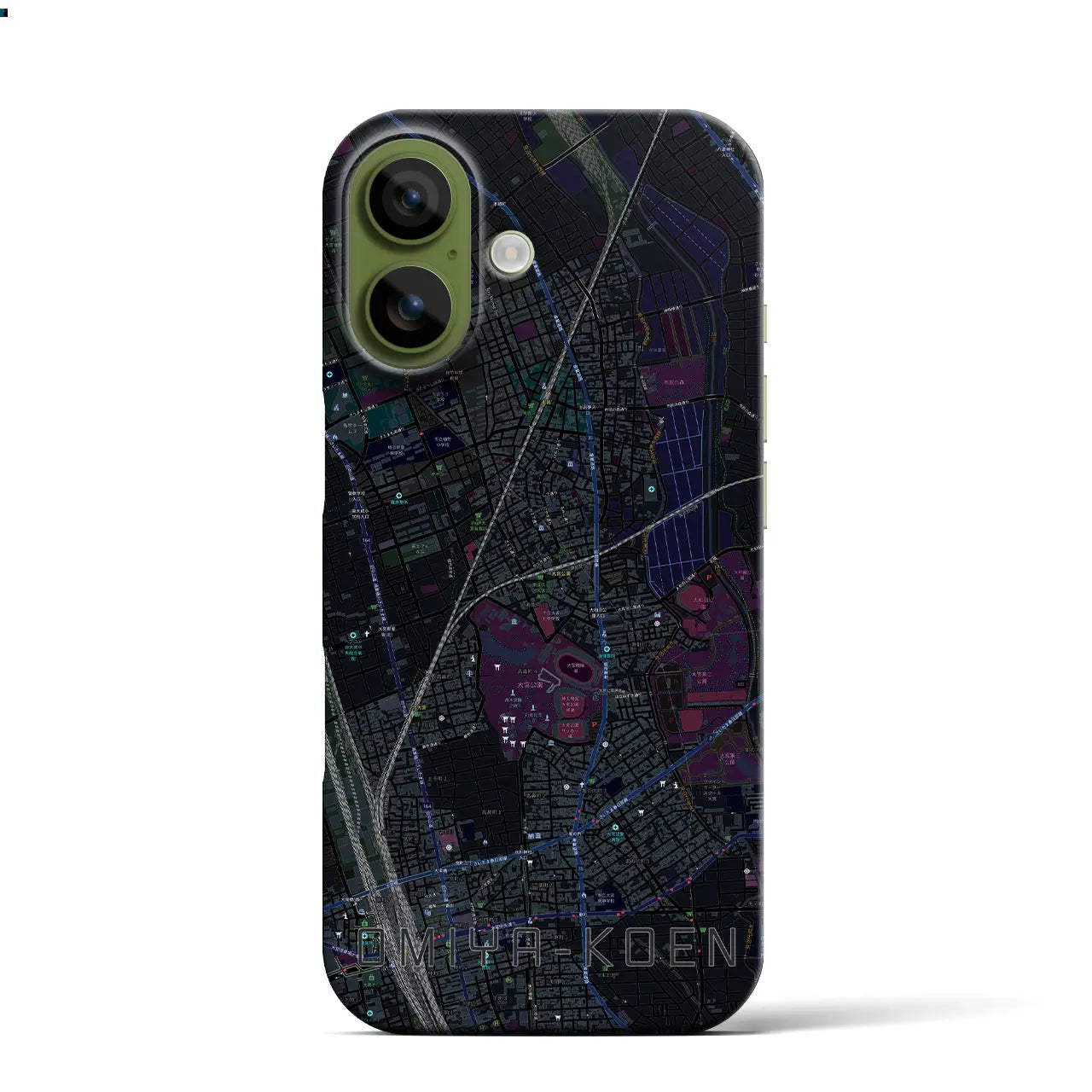 【大宮公園(埼玉県)】地図柄iPhoneケース(バックカバータイプ)