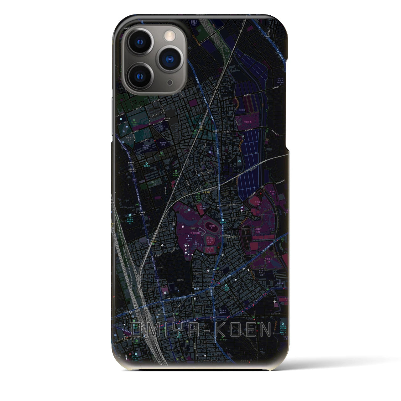 【大宮公園(埼玉県)】地図柄iPhoneケース(バックカバータイプ)