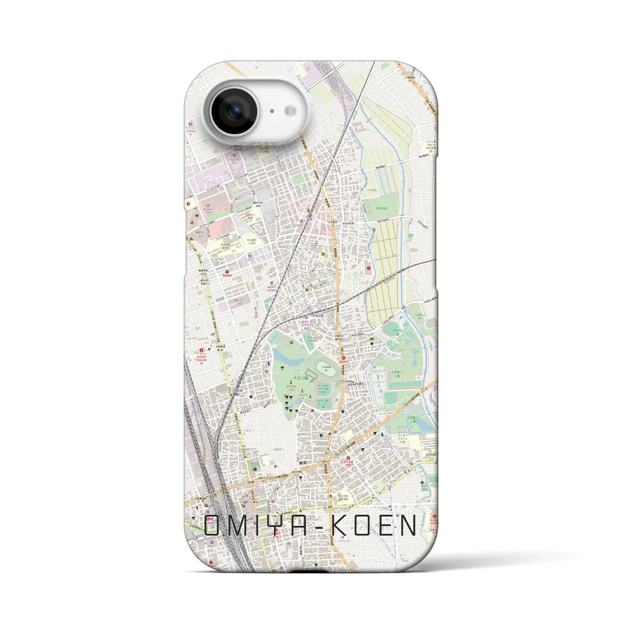 【大宮公園(埼玉県)】地図柄iPhoneケース(バックカバータイプ)