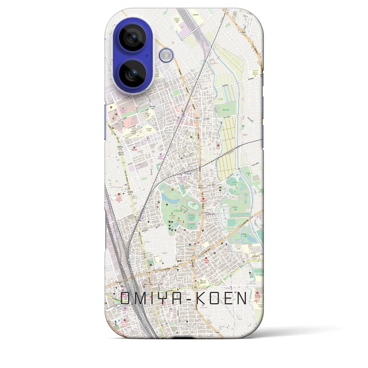 【大宮公園(埼玉県)】地図柄iPhoneケース(バックカバータイプ)ナチュラル・iPhone 16 Pro Max 用
