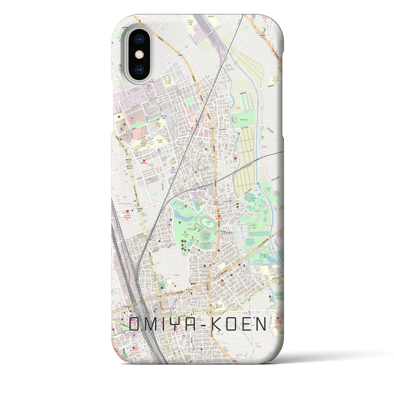 【大宮公園(埼玉県)】地図柄iPhoneケース(バックカバータイプ)