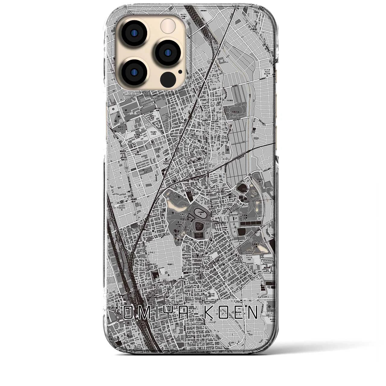 【大宮公園(埼玉県)】地図柄iPhoneケース(クリアタイプ)