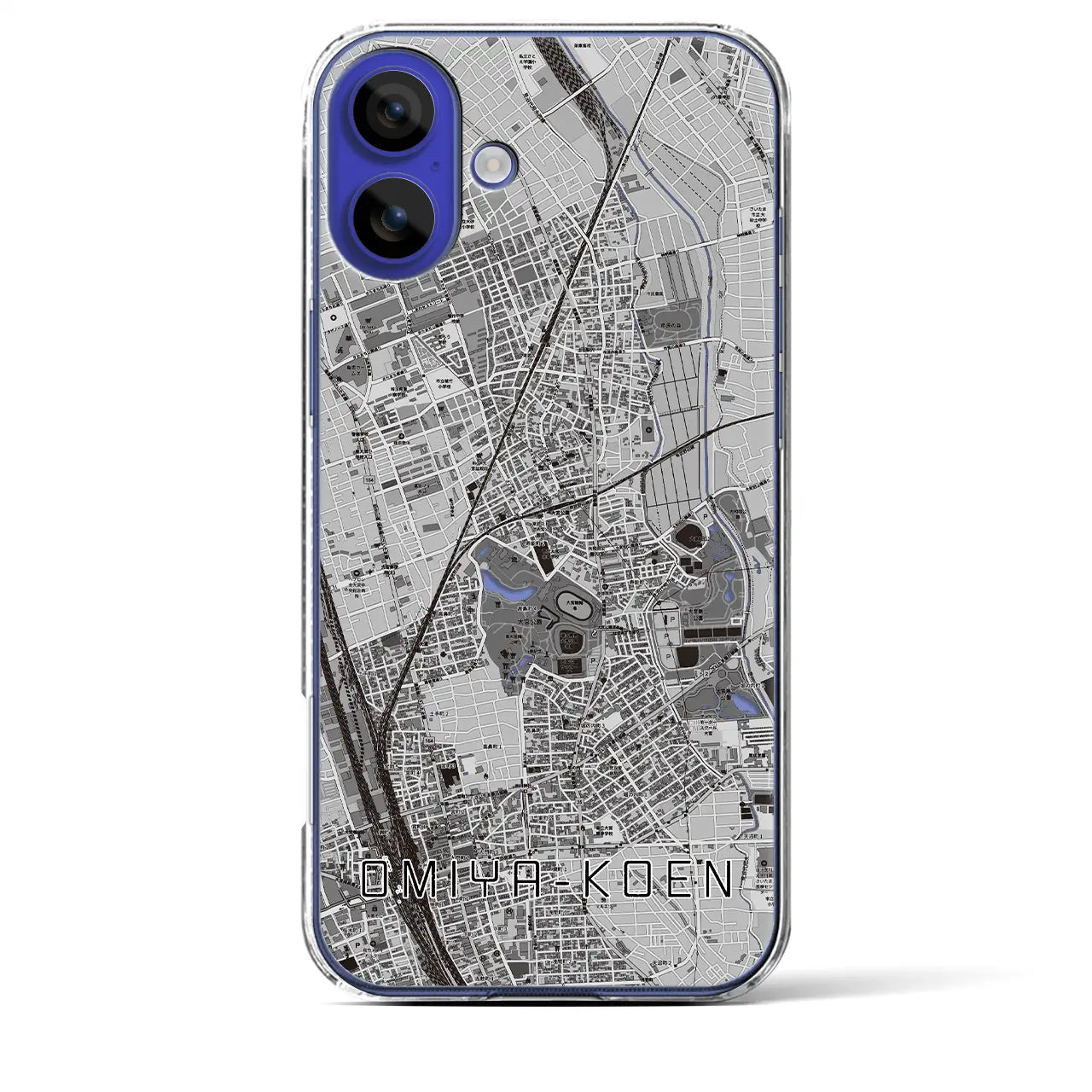 【大宮公園(埼玉県)】地図柄iPhoneケース(クリアタイプ)