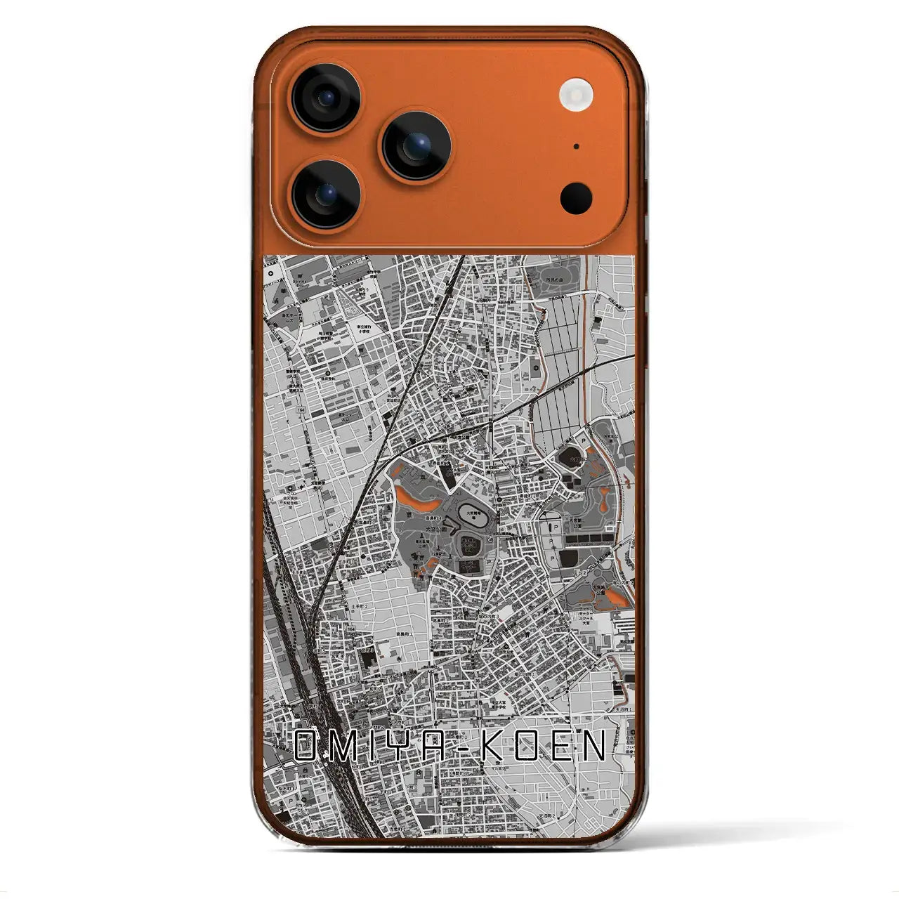 【大宮公園(埼玉県)】地図柄iPhoneケース(クリアタイプ)