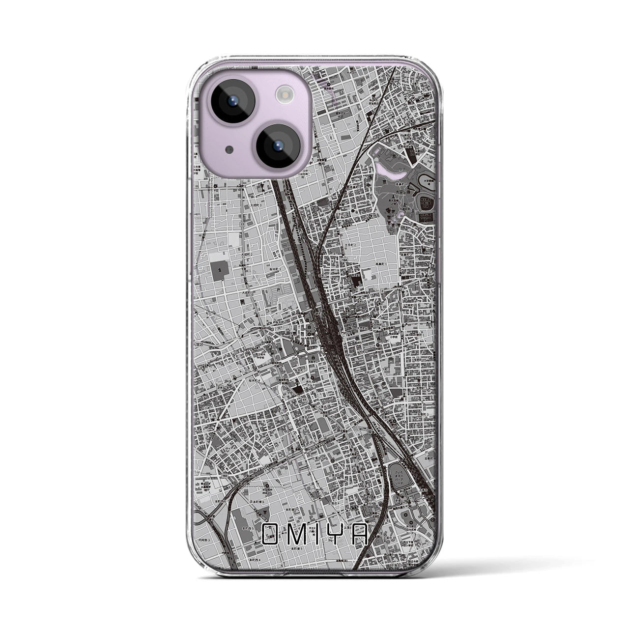 【大宮(埼玉県)】地図柄iPhoneケース(クリアタイプ)