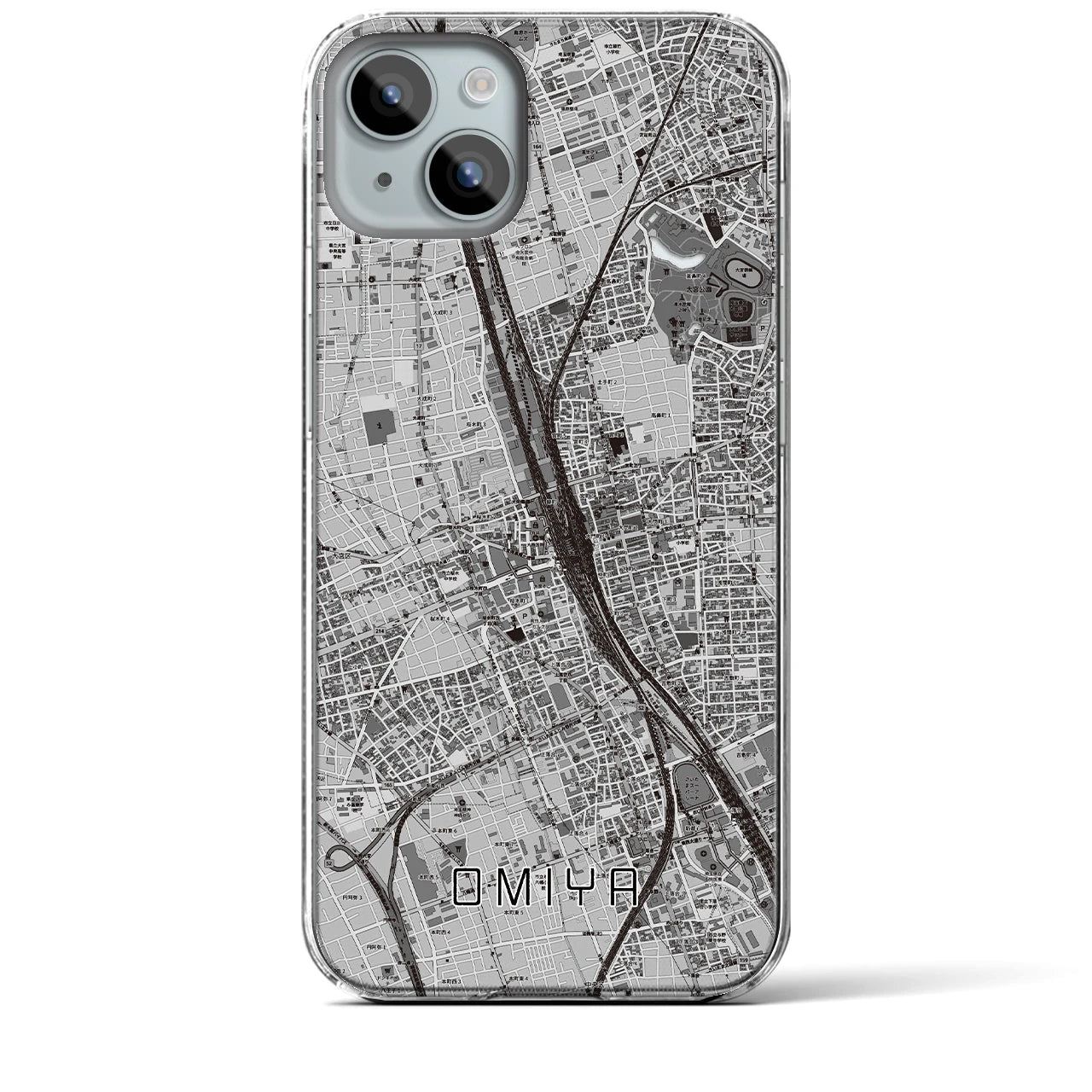 【大宮(埼玉県)】地図柄iPhoneケース(クリアタイプ)