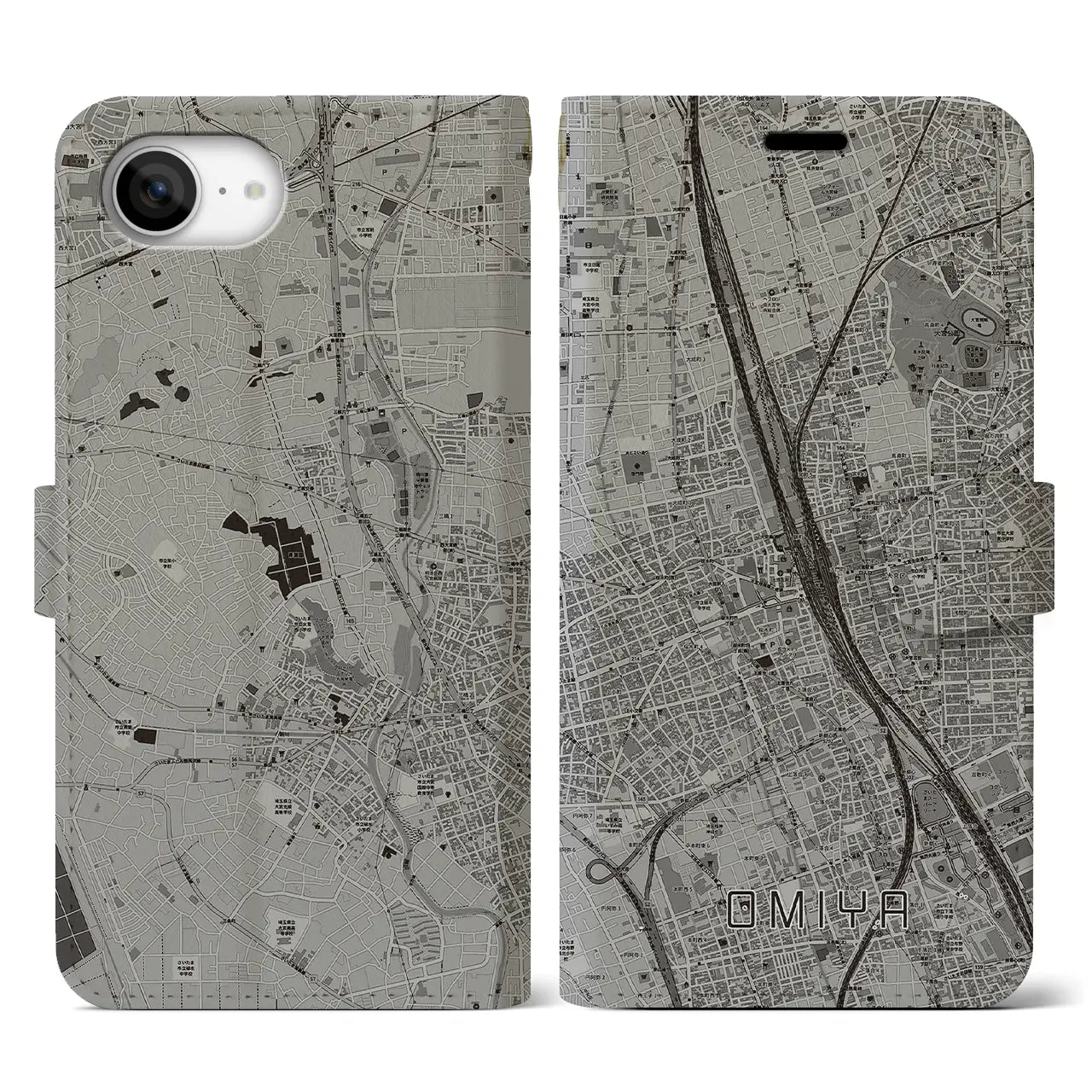 【大宮(埼玉県)】地図柄iPhoneケース(手帳タイプ)