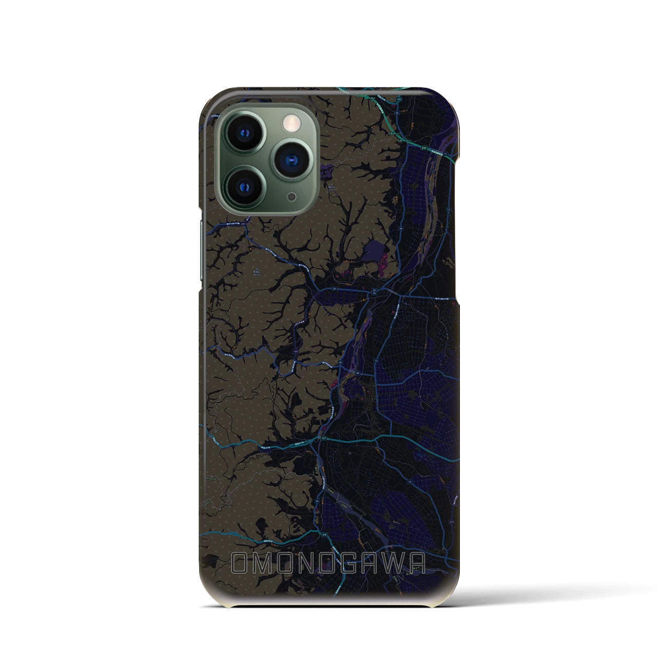 【雄物川(秋田県)】地図柄iPhoneケース(バックカバータイプ)