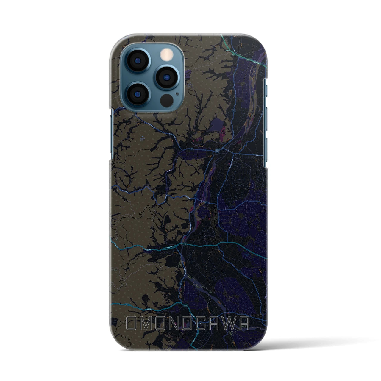 【雄物川(秋田県)】地図柄iPhoneケース(バックカバータイプ)