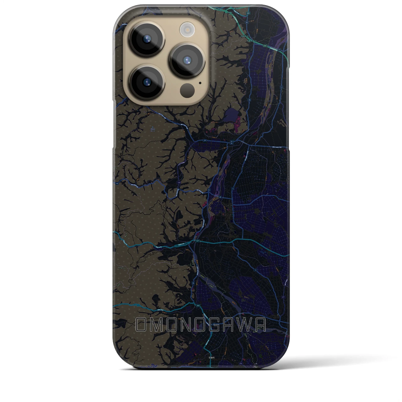 【雄物川(秋田県)】地図柄iPhoneケース(バックカバータイプ)