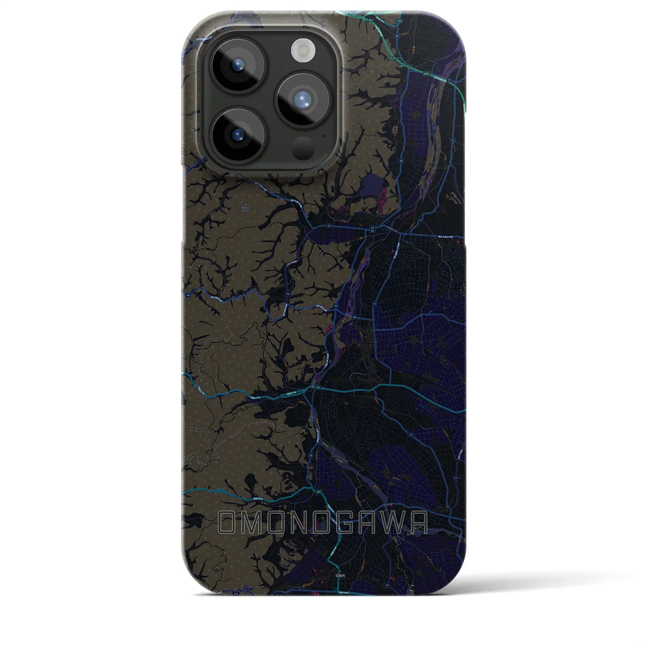 【雄物川(秋田県)】地図柄iPhoneケース(バックカバータイプ)