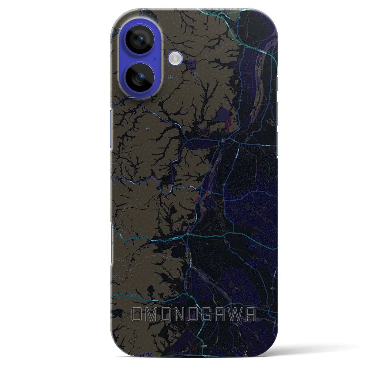 【雄物川(秋田県)】地図柄iPhoneケース(バックカバータイプ)