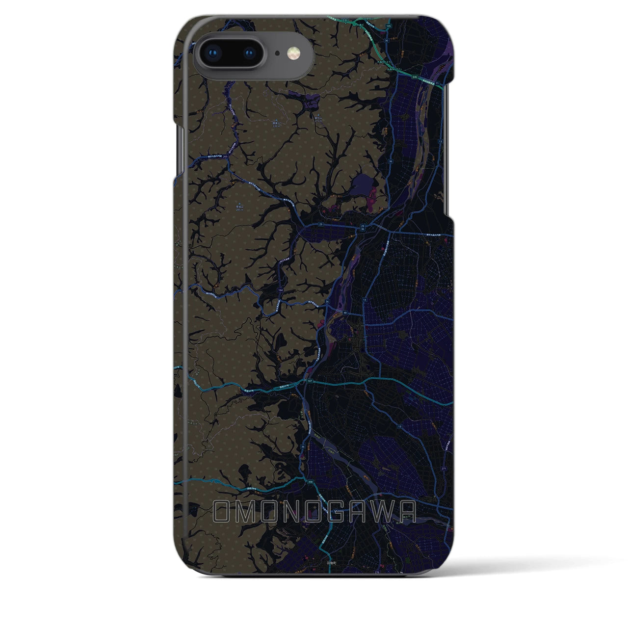 【雄物川(秋田県)】地図柄iPhoneケース(バックカバータイプ)