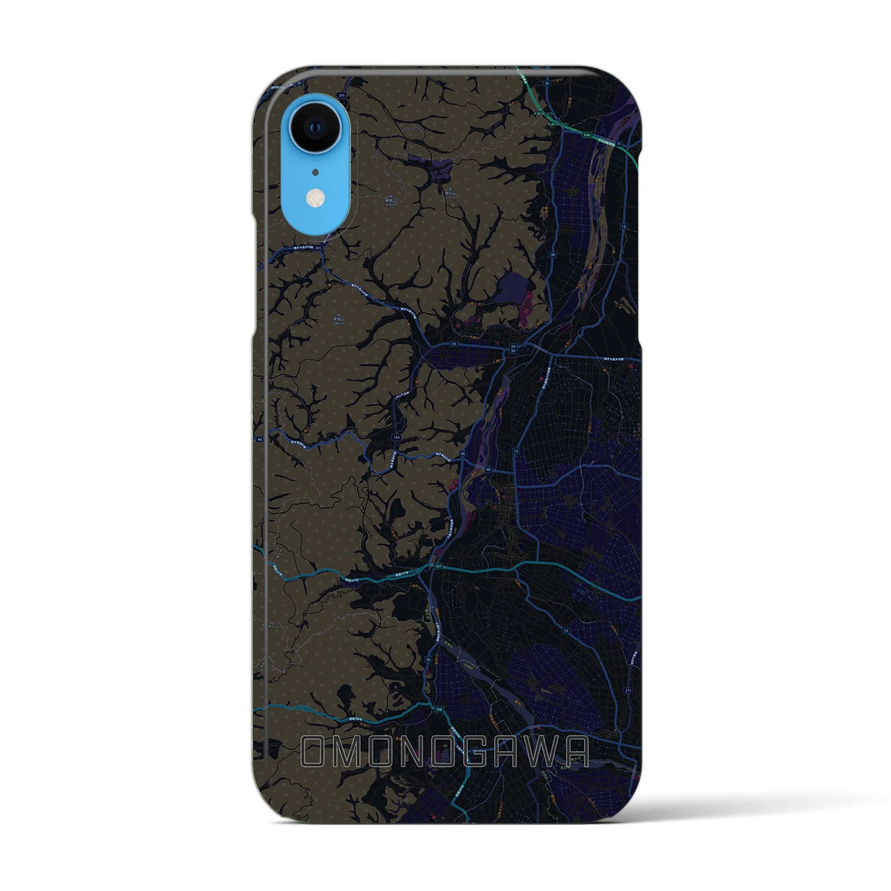 【雄物川(秋田県)】地図柄iPhoneケース(バックカバータイプ)