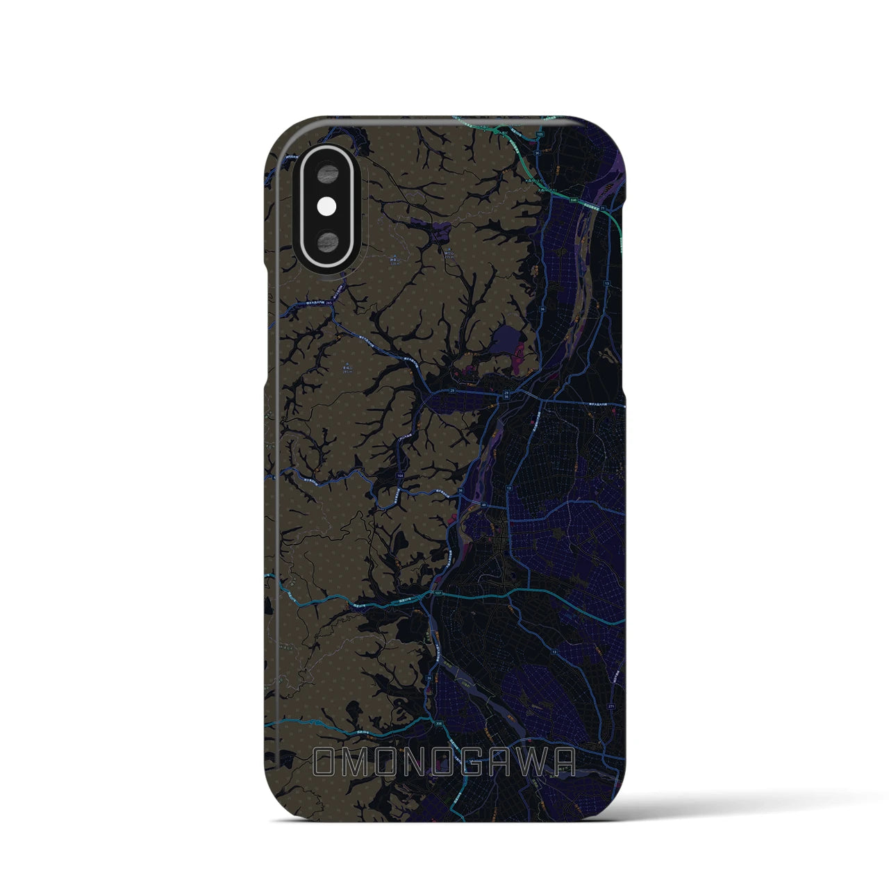 【雄物川(秋田県)】地図柄iPhoneケース(バックカバータイプ)