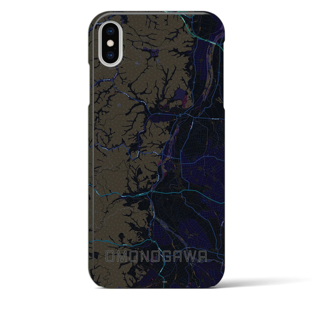 【雄物川(秋田県)】地図柄iPhoneケース(バックカバータイプ)