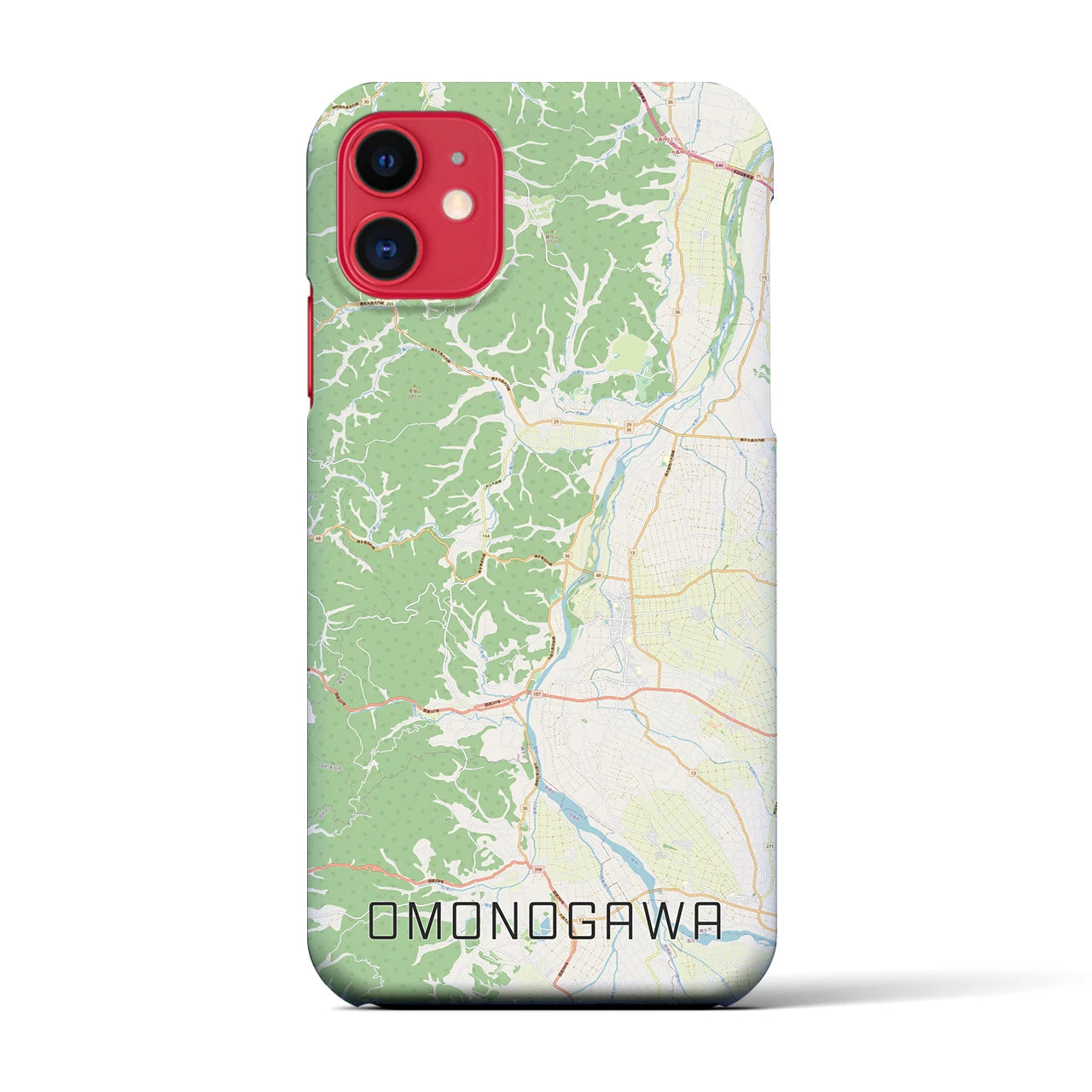 【雄物川(秋田県)】地図柄iPhoneケース(バックカバータイプ)