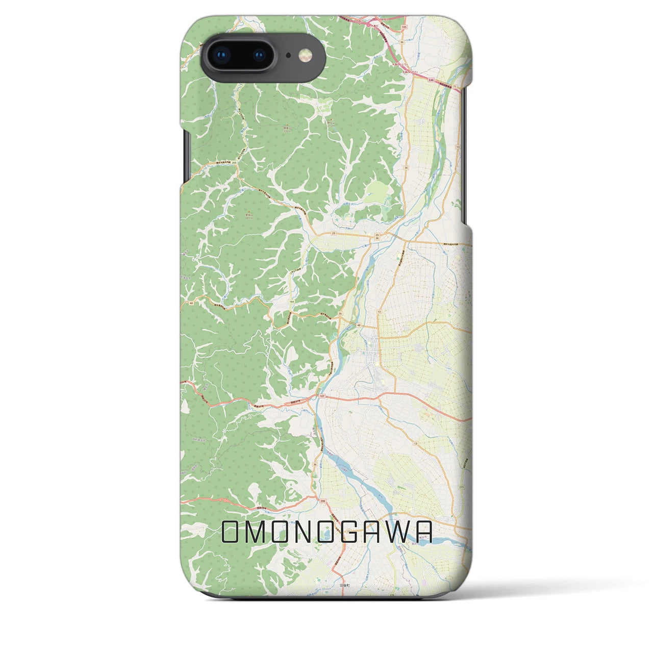 【雄物川(秋田県)】地図柄iPhoneケース(バックカバータイプ)