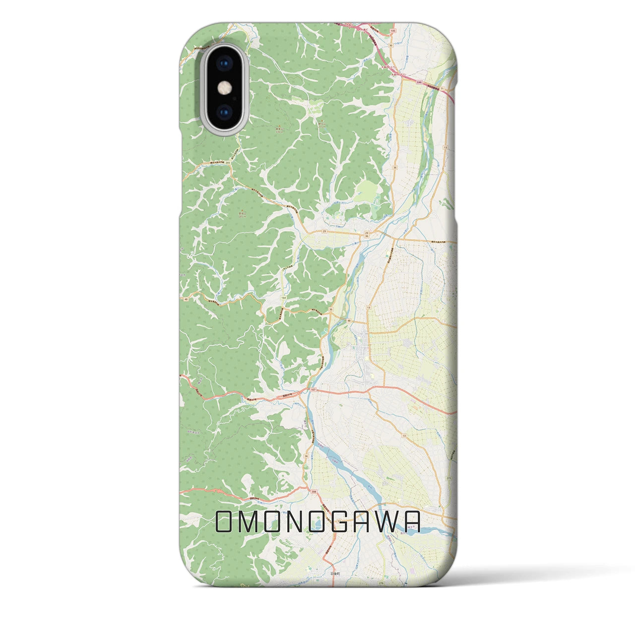 【雄物川(秋田県)】地図柄iPhoneケース(バックカバータイプ)