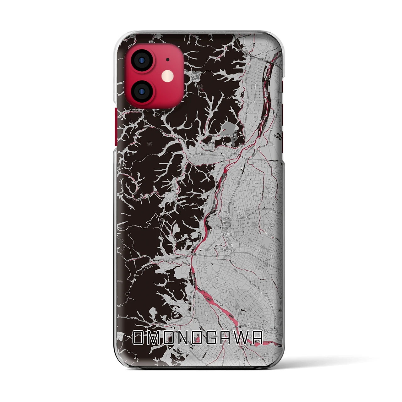 【雄物川(秋田県)】地図柄iPhoneケース(クリアタイプ)