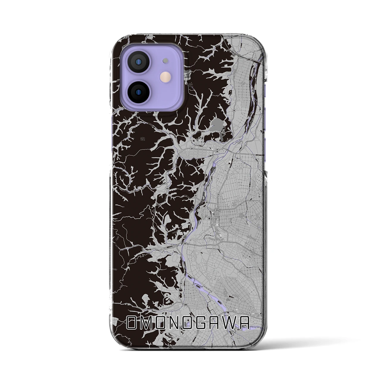 【雄物川(秋田県)】地図柄iPhoneケース(クリアタイプ)