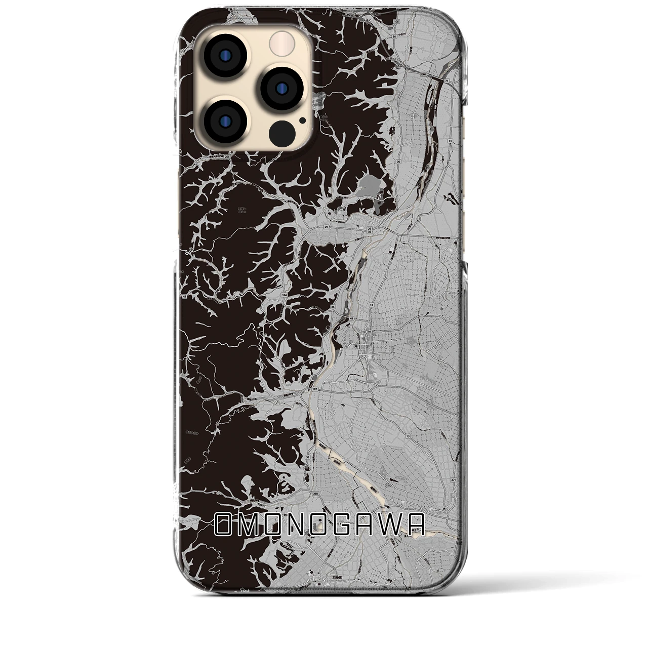 【雄物川(秋田県)】地図柄iPhoneケース(クリアタイプ)