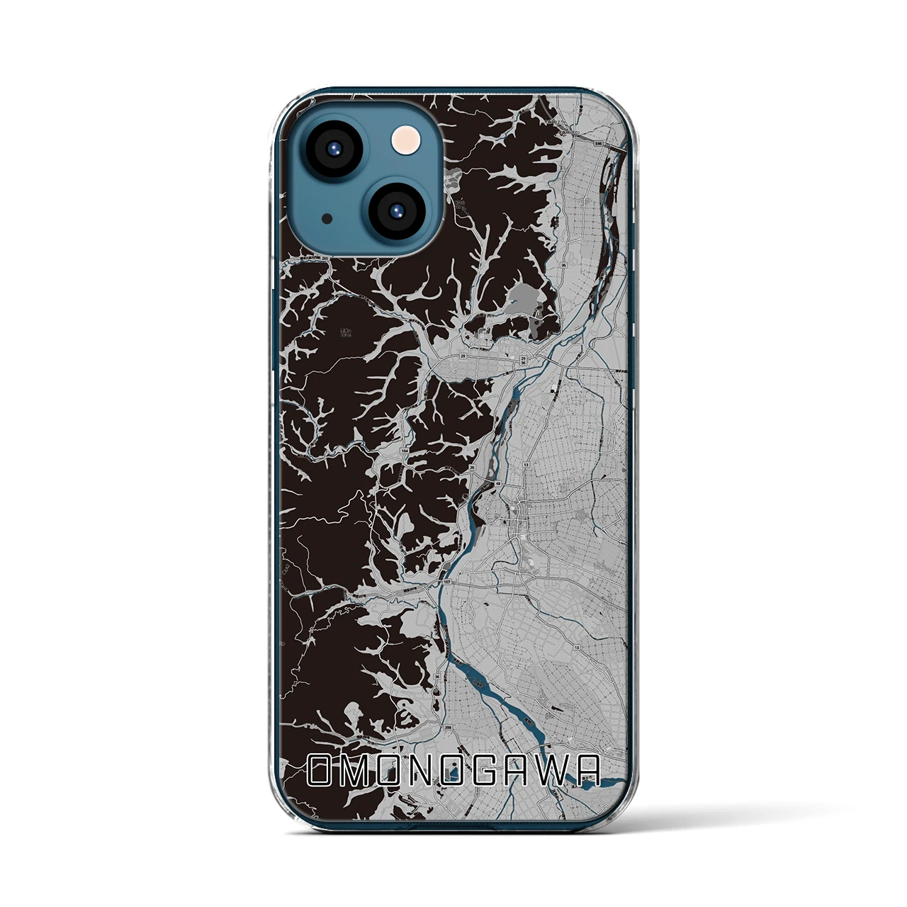 【雄物川(秋田県)】地図柄iPhoneケース(クリアタイプ)