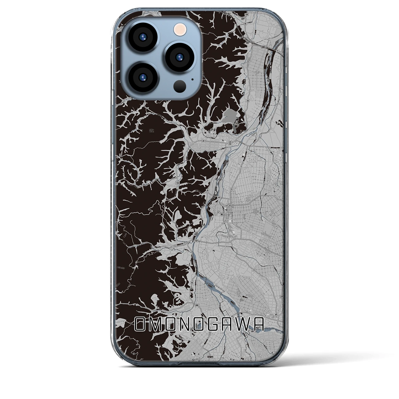 【雄物川(秋田県)】地図柄iPhoneケース(クリアタイプ)