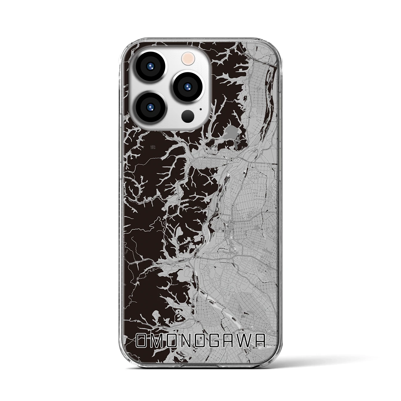 【雄物川(秋田県)】地図柄iPhoneケース(クリアタイプ)