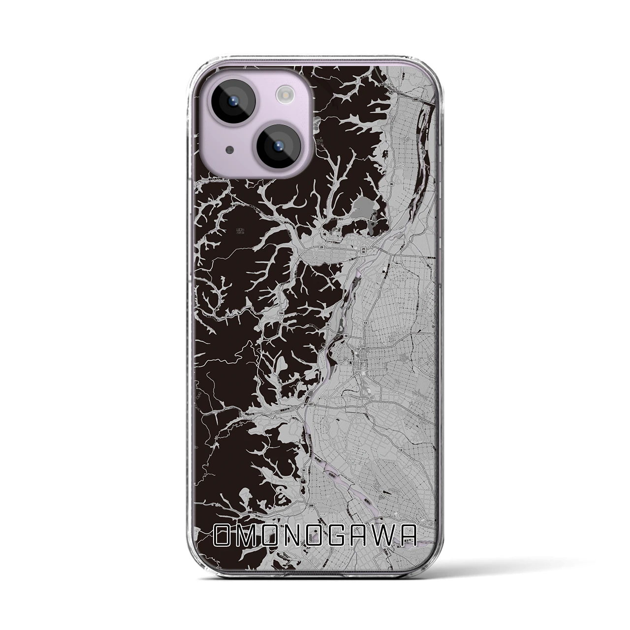 【雄物川(秋田県)】地図柄iPhoneケース(クリアタイプ)