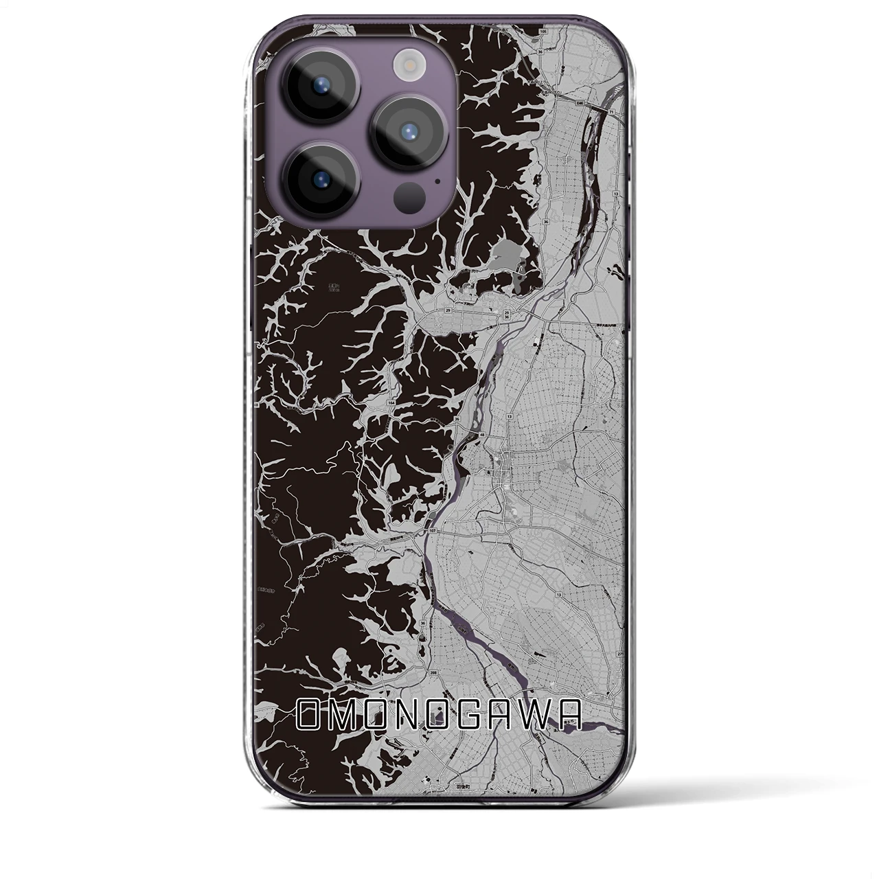 【雄物川(秋田県)】地図柄iPhoneケース(クリアタイプ)