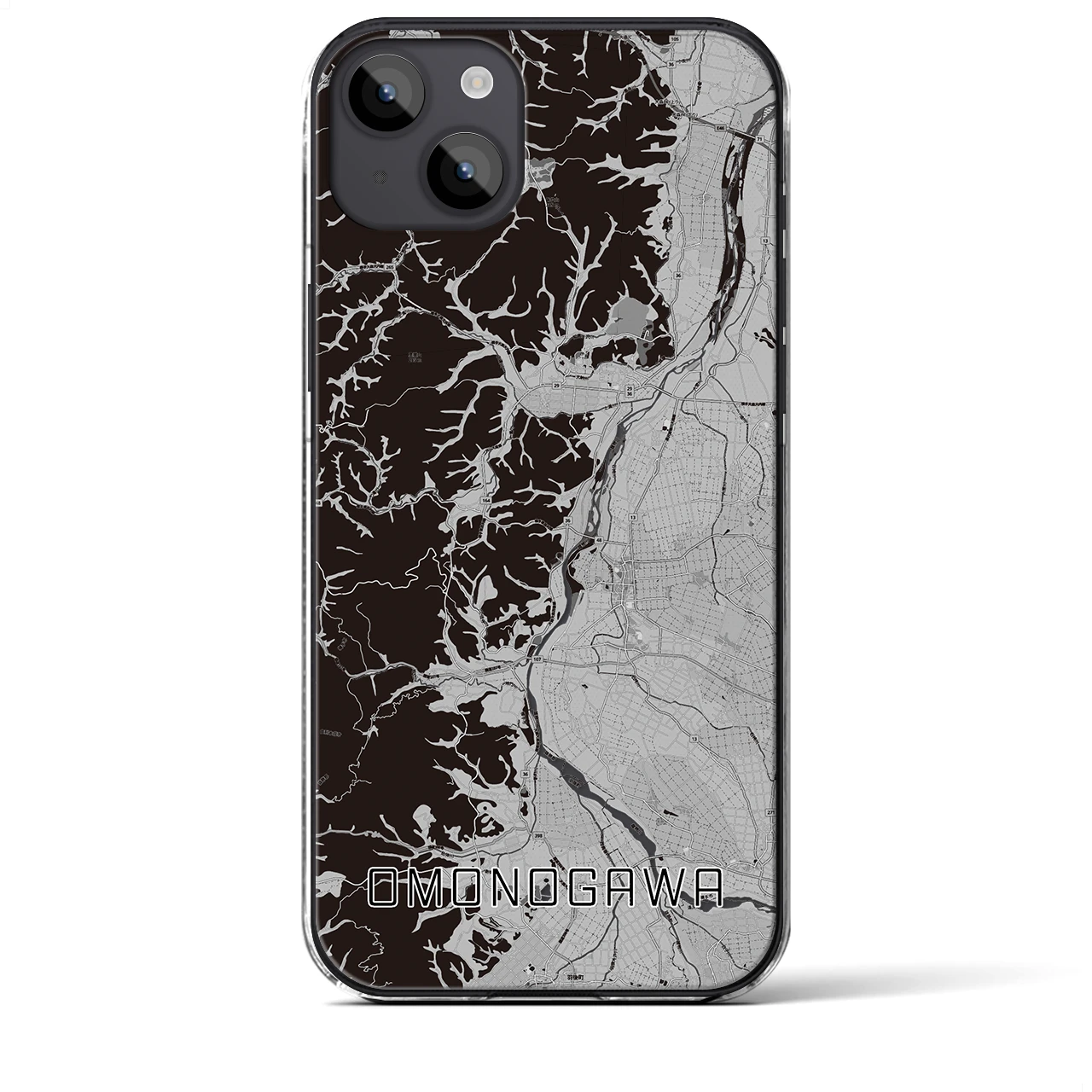 【雄物川(秋田県)】地図柄iPhoneケース(クリアタイプ)