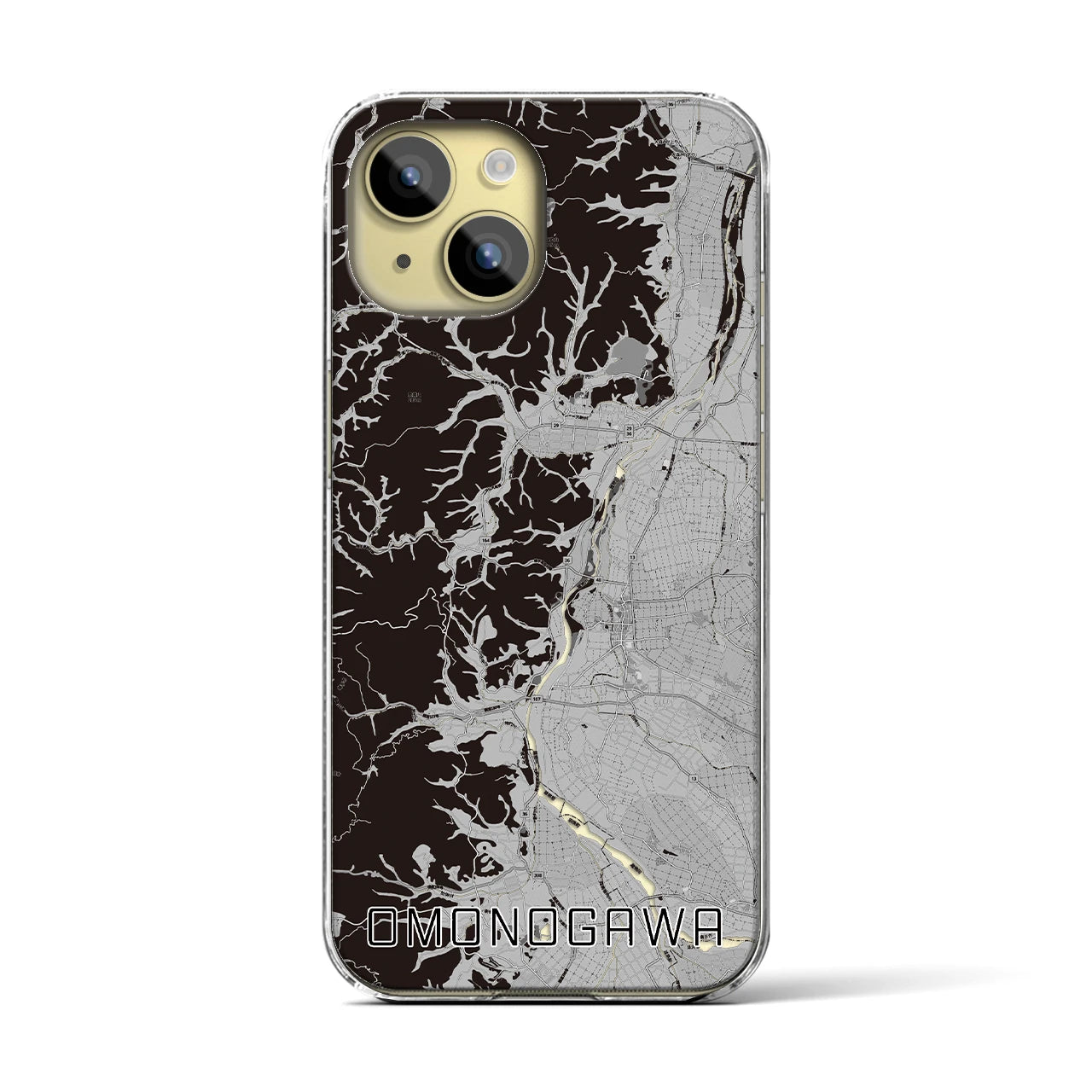 【雄物川(秋田県)】地図柄iPhoneケース(クリアタイプ)