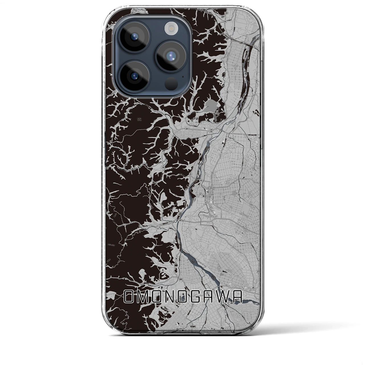 【雄物川(秋田県)】地図柄iPhoneケース(クリアタイプ)