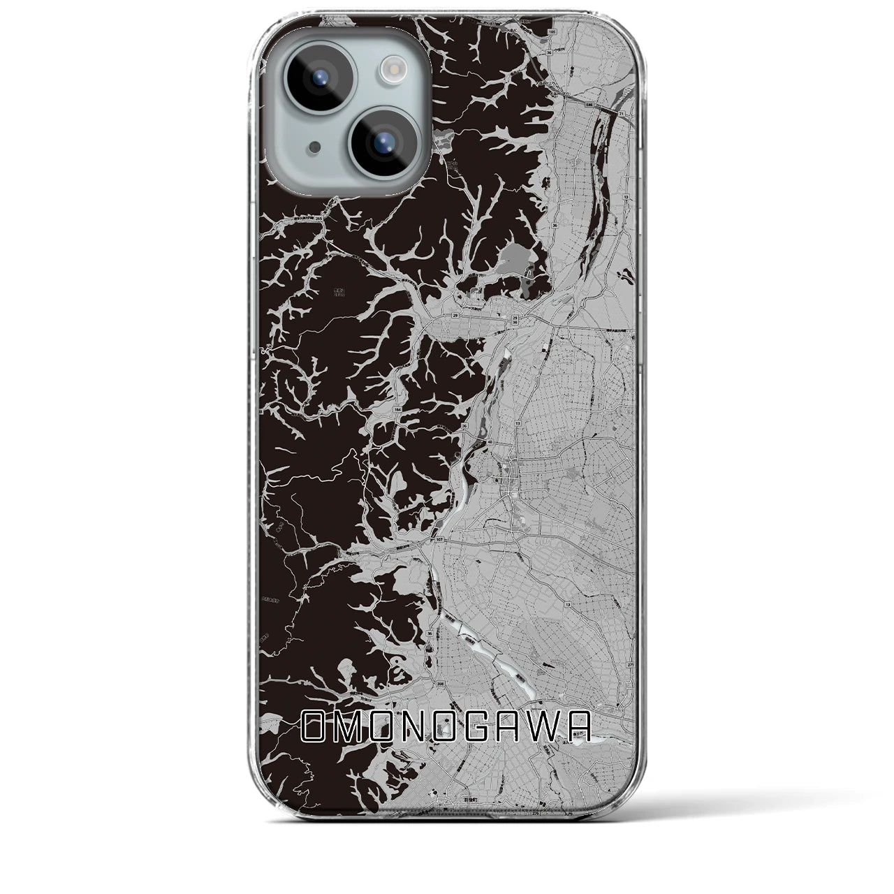 【雄物川(秋田県)】地図柄iPhoneケース(クリアタイプ)