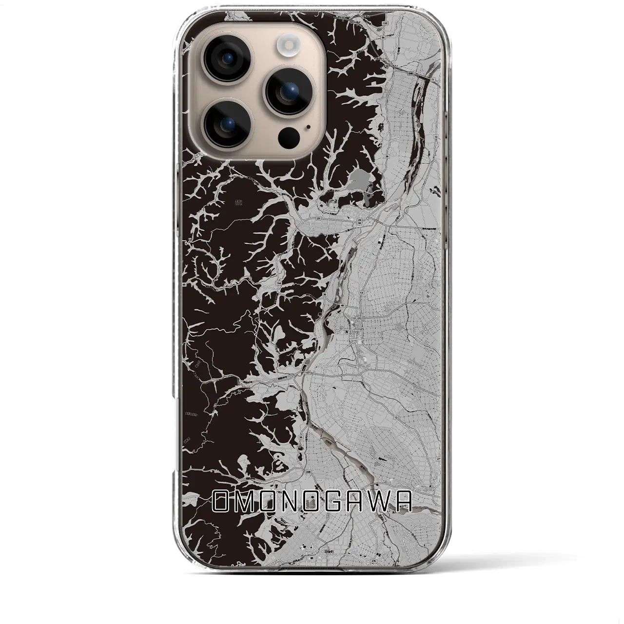 【雄物川(秋田県)】地図柄iPhoneケース(クリアタイプ)