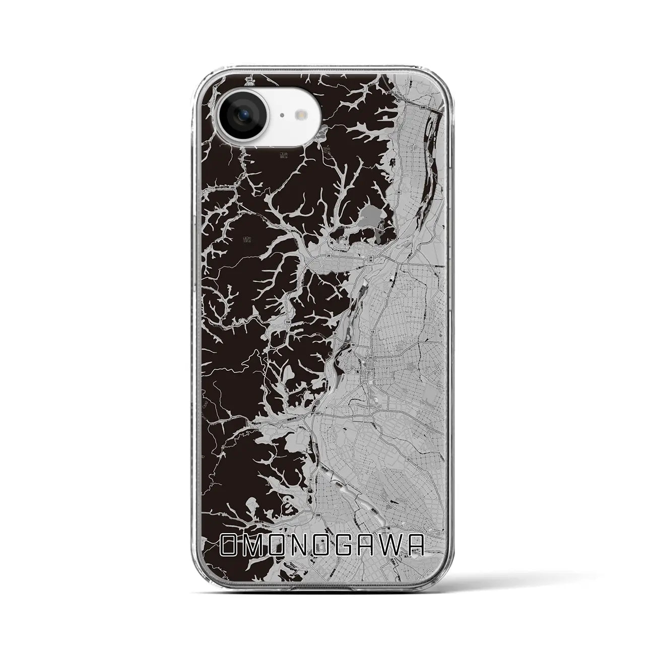 【雄物川(秋田県)】地図柄iPhoneケース(クリアタイプ)