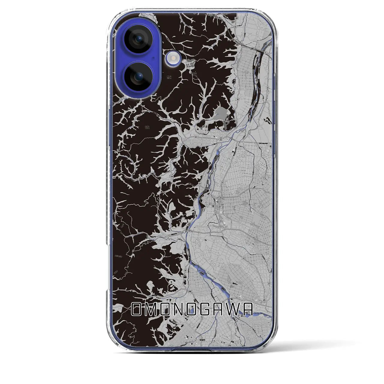 【雄物川(秋田県)】地図柄iPhoneケース(クリアタイプ)