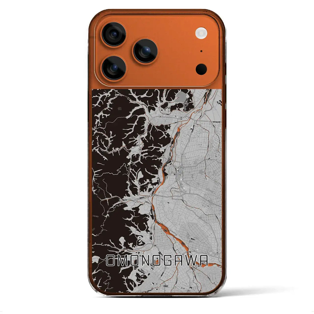 【雄物川(秋田県)】地図柄iPhoneケース(クリアタイプ)