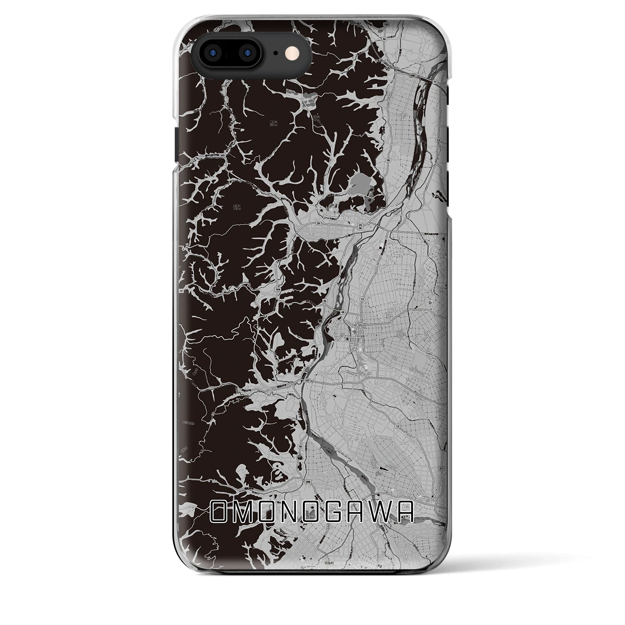 【雄物川(秋田県)】地図柄iPhoneケース(クリアタイプ)