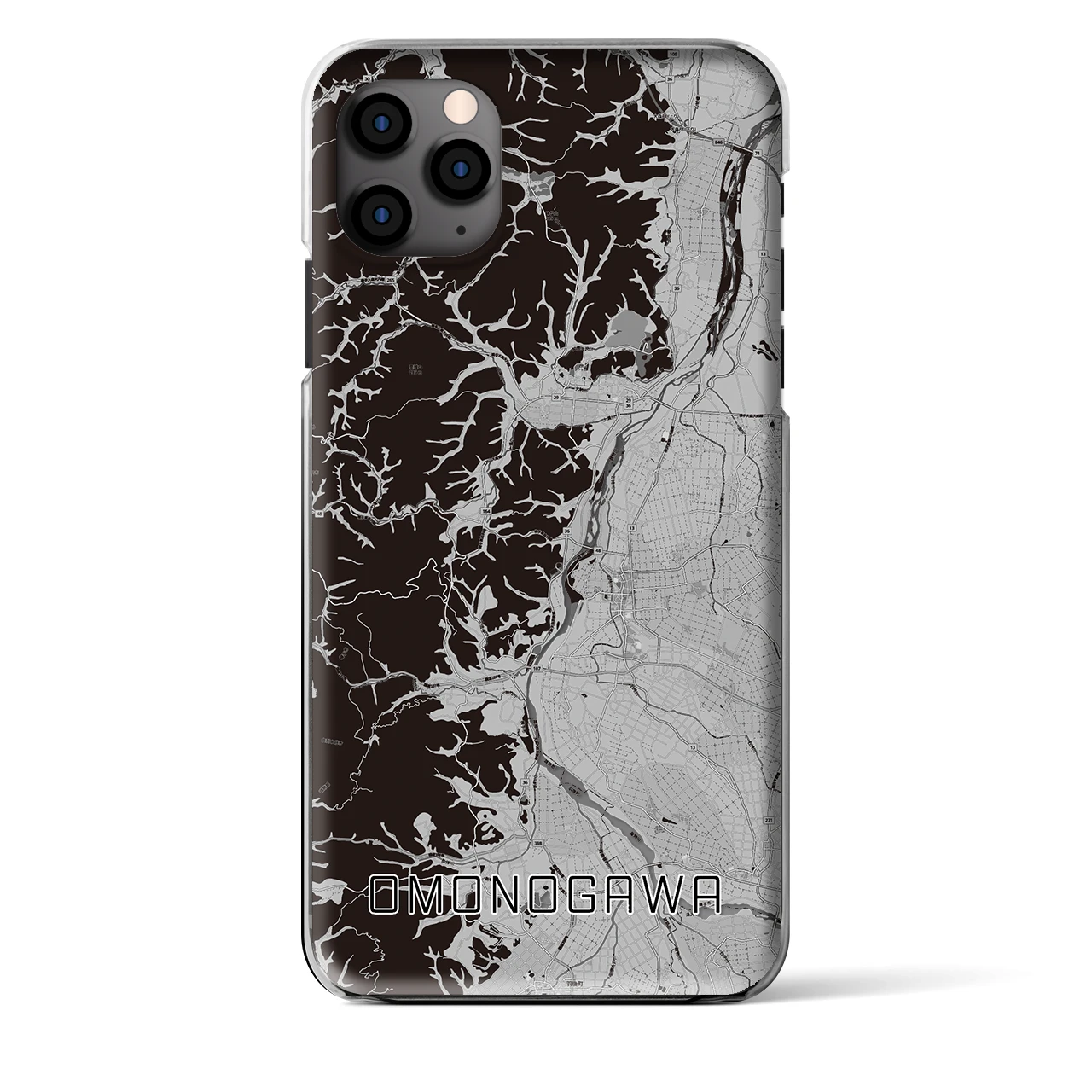 【雄物川(秋田県)】地図柄iPhoneケース(クリアタイプ)
