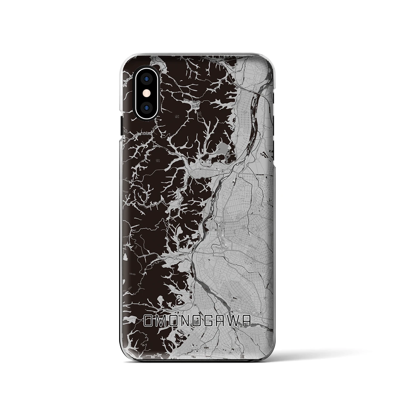【雄物川(秋田県)】地図柄iPhoneケース(クリアタイプ)