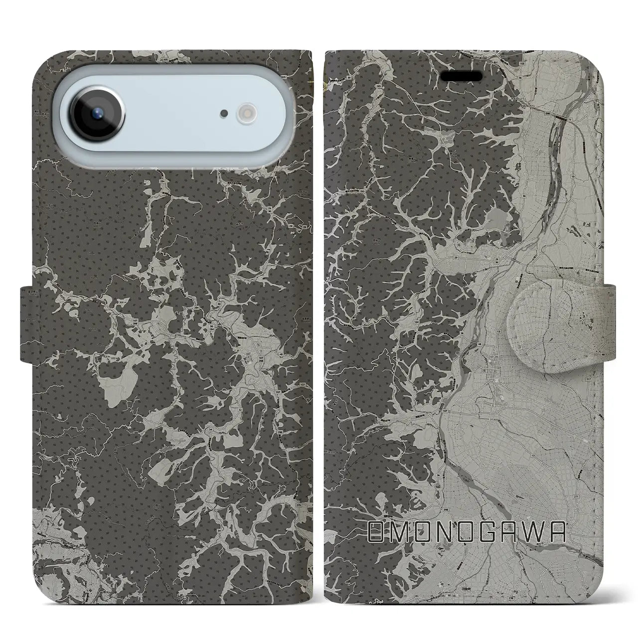 【雄物川(秋田県)】地図柄iPhoneケース(手帳タイプ)
