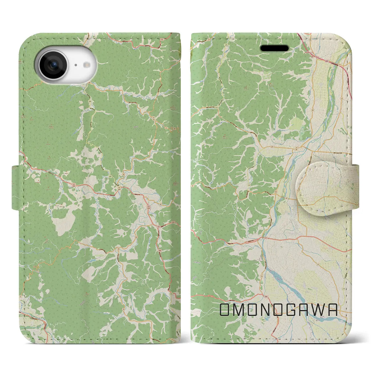 【雄物川(秋田県)】地図柄iPhoneケース(手帳タイプ)