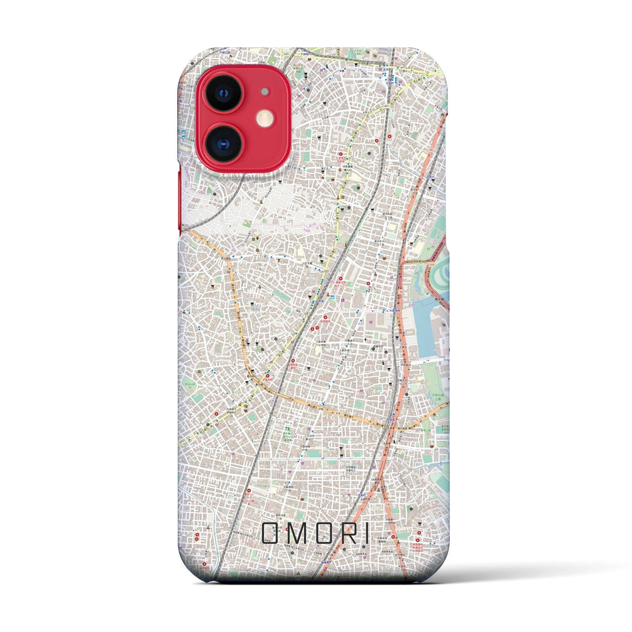 【大森(東京都)】地図柄iPhoneケース(バックカバータイプ)