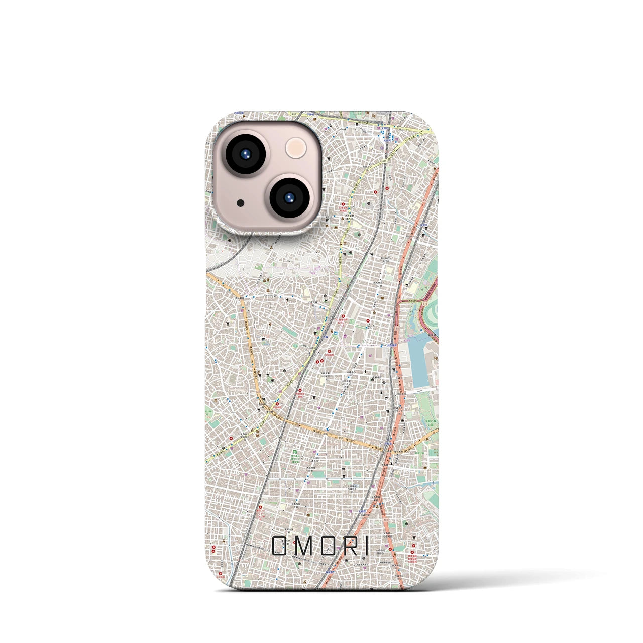 【大森(東京都)】地図柄iPhoneケース(バックカバータイプ)